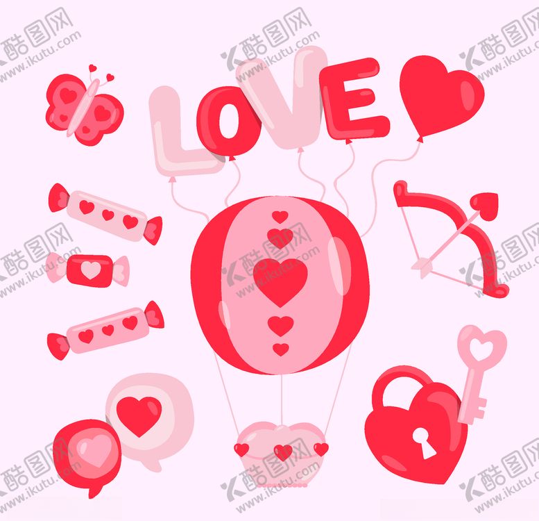 编号：39447210140046153976【酷图网】源文件下载-浪漫情人节元素