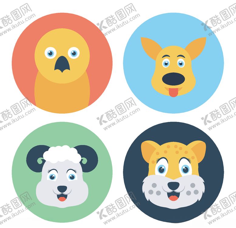 编号：68652310010809475579【酷图网】源文件下载-卡通动物图标