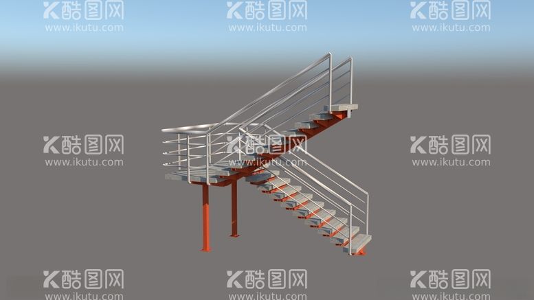 编号：91682412230637002520【酷图网】源文件下载-钢结构楼梯模型