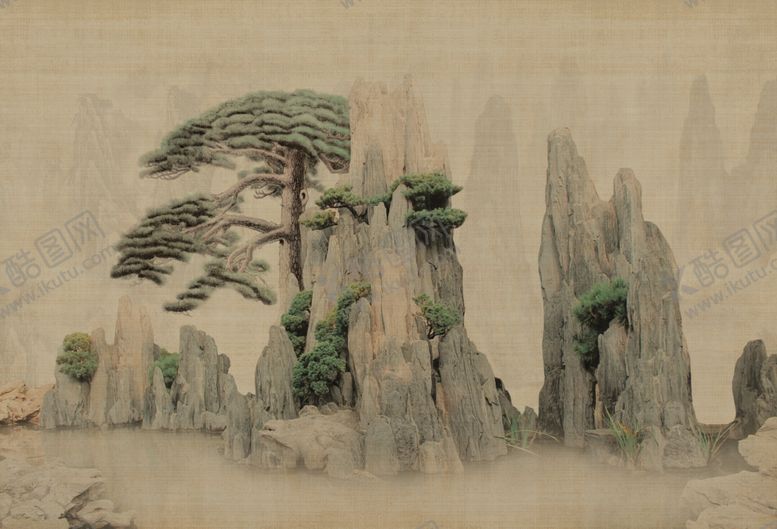 编号：63057212210507588471【酷图网】源文件下载-国风工笔国画分层素材