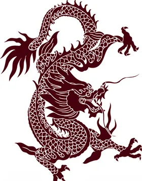 红色中国龙矢量素材