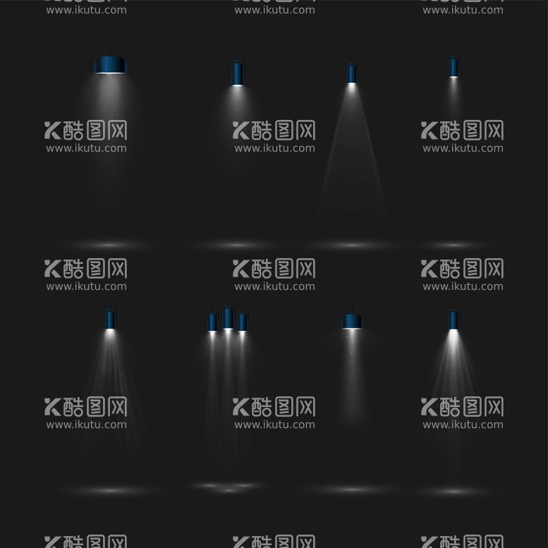 编号：55114712090937037865【酷图网】源文件下载-聚光灯光束矢量