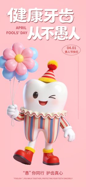 口腔行业愚人节海报