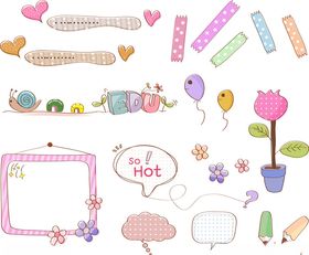 可爱手绘装饰元素集合