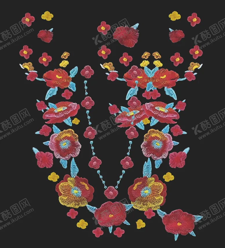 编号：19012702230126266167【酷图网】源文件下载-定位刺绣大花