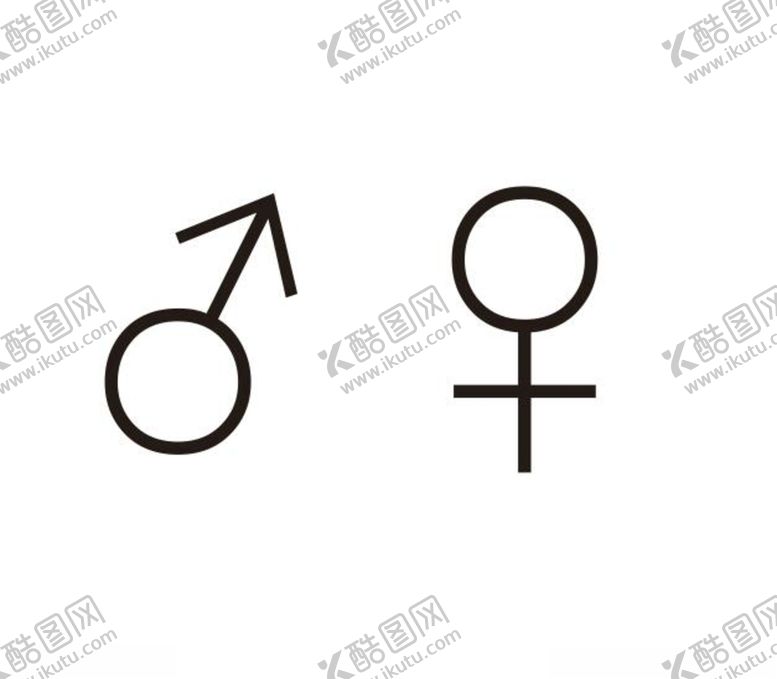 编号：64872804301050468744【酷图网】源文件下载-矢量男女标识符号