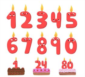 矢量生日蛋糕蜡烛