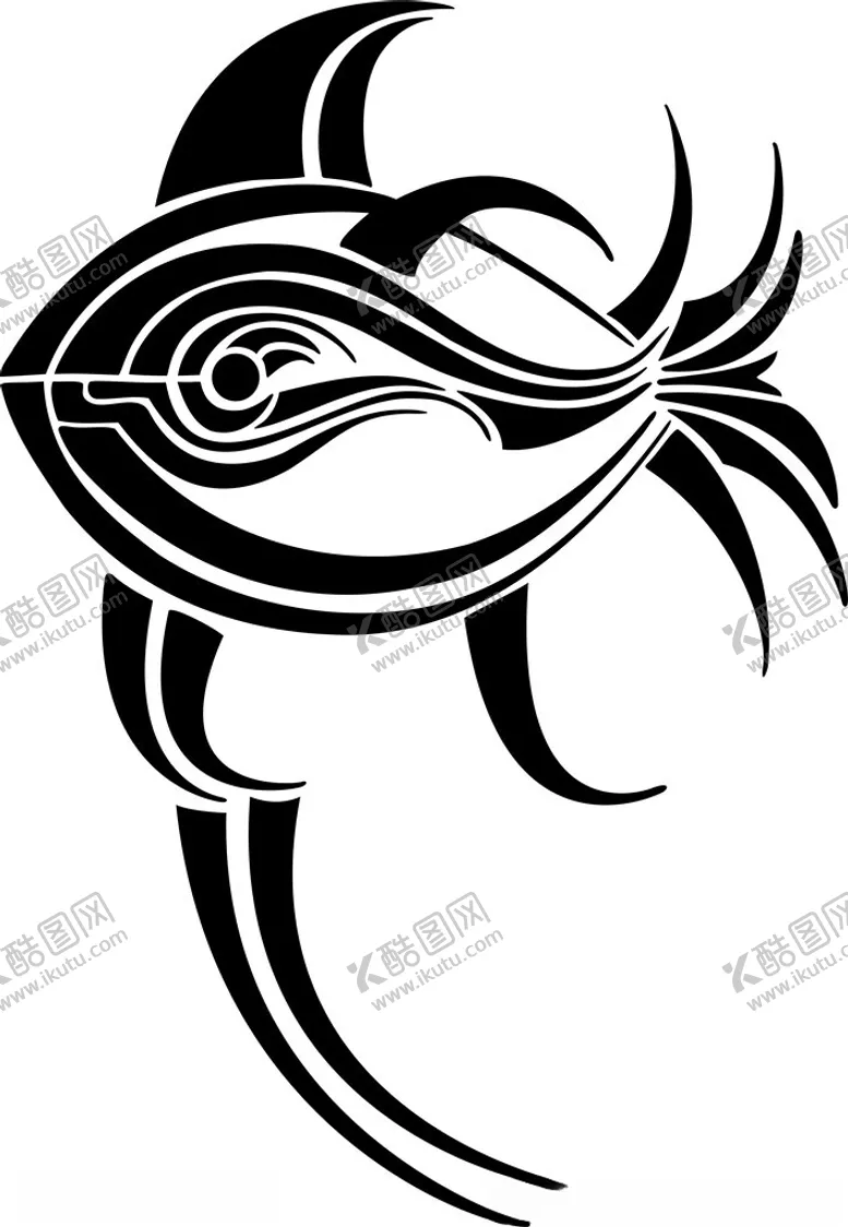 编号：62891402162312183361【酷图网】源文件下载-手绘鱼形花纹