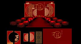 金色婚礼舞台效果