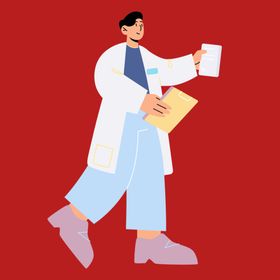 手绘医生护士人物疗人物