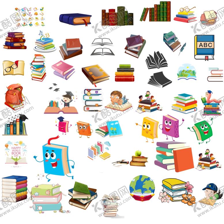 编号：34877507012007366038【酷图网】源文件下载-卡通书本
