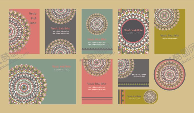 编号：50584709261219541159【酷图网】源文件下载-古典花纹卡片