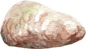 手绘水彩石头png免扣素材