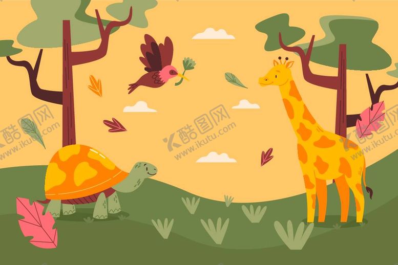 编号：98416212050948525171【酷图网】源文件下载-卡通动物背景