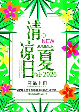 夏日清凉水果促销海报