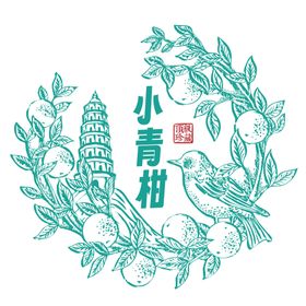 手绘小青柑制作小标