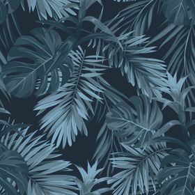 深蓝色叶纹图案背景