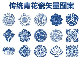 青花瓷图案传统纹样
