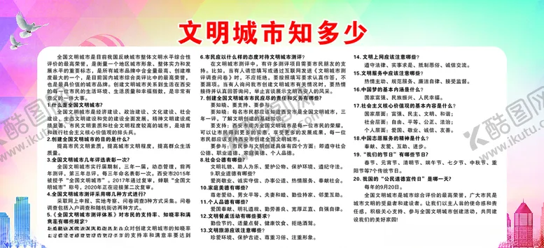 编号：92056106252232323299【酷图网】源文件下载-文明城市知多少