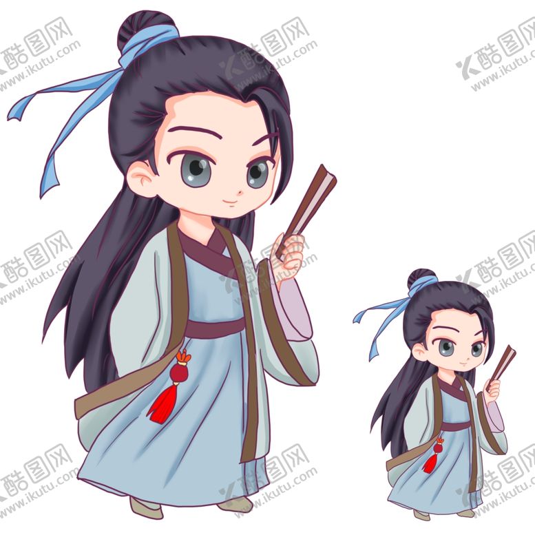 编号：75648602190834462093【酷图网】源文件下载-卡通汉服青年素材
