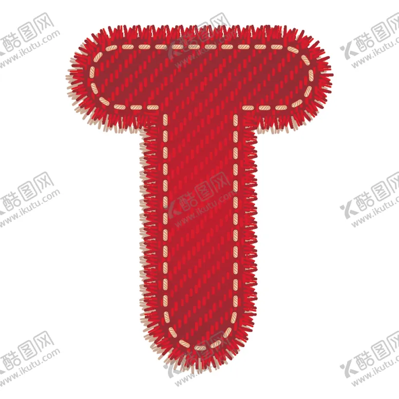 编号：14085507020841134251【酷图网】源文件下载-英文字母T设计艺术字创意牛仔布