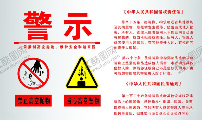 编号：58469904290717448654【酷图网】源文件下载-高空抛物警示牌