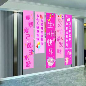 生日装饰营造欢乐氛围条幅