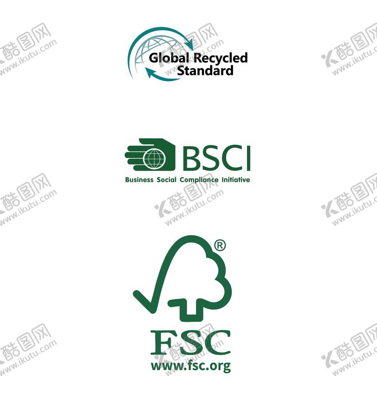 编号：43532302051419459472【酷图网】源文件下载-FSC GRS BSCI图标