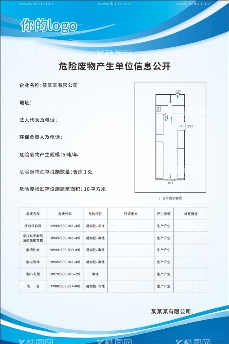 编号：86211312111557234726【酷图网】源文件下载-企业危险废物产生单位信息公开