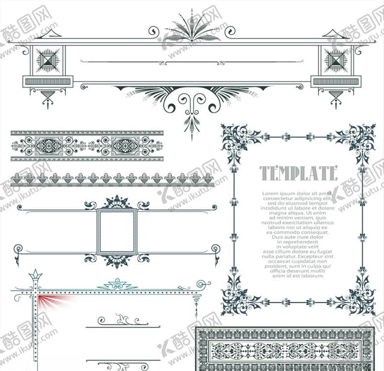 编号：98115510211610076901【酷图网】源文件下载-欧式风格花纹边框矢量图