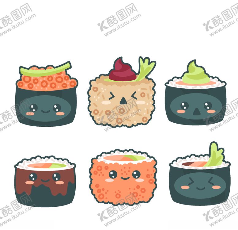 编号：11257409251252498082【酷图网】源文件下载-可爱寿司