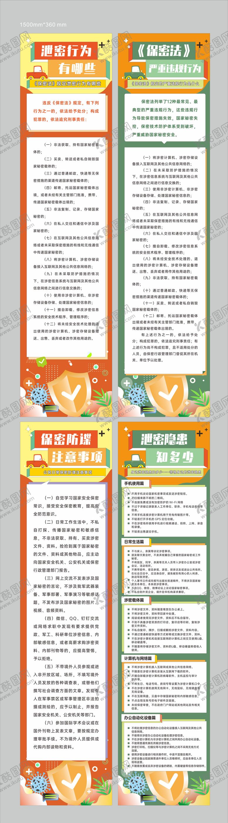 编号：96360407211259435587【酷图网】源文件下载-保密法泄密行为国家安全系列展板