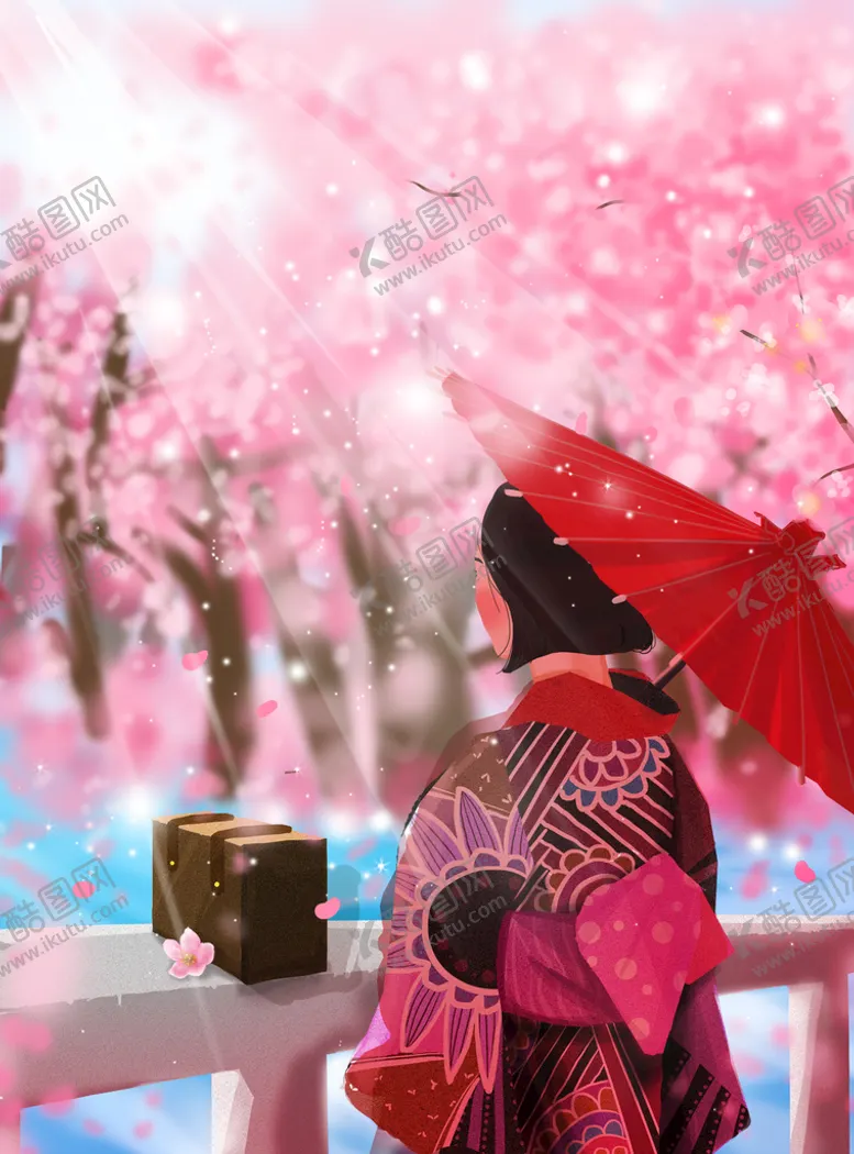 编号：42316710050435252946【酷图网】源文件下载-粉色樱花浪漫花海赏花背景