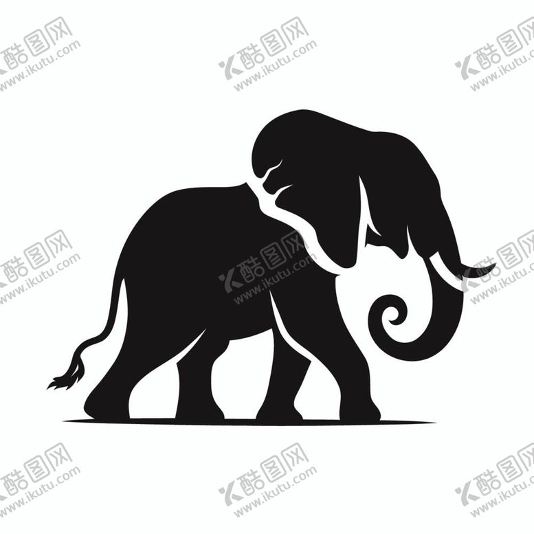 编号：26018112030745175339【酷图网】源文件下载-卡通小象剪影设计