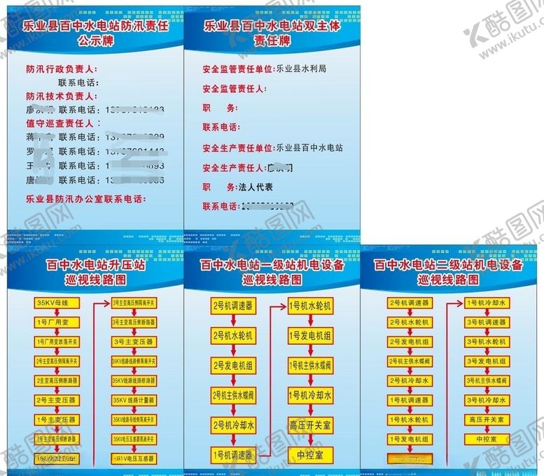 编号：94606103151158325609【酷图网】源文件下载-水电站防汛责任公示牌