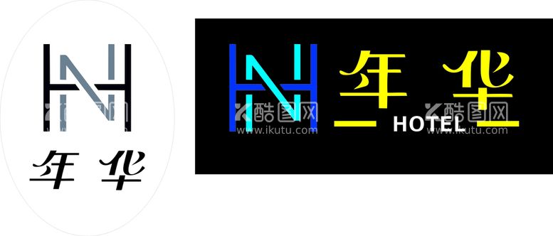 编号：81918011062234292872【酷图网】源文件下载-NH年华 LOGO 酒店标志 