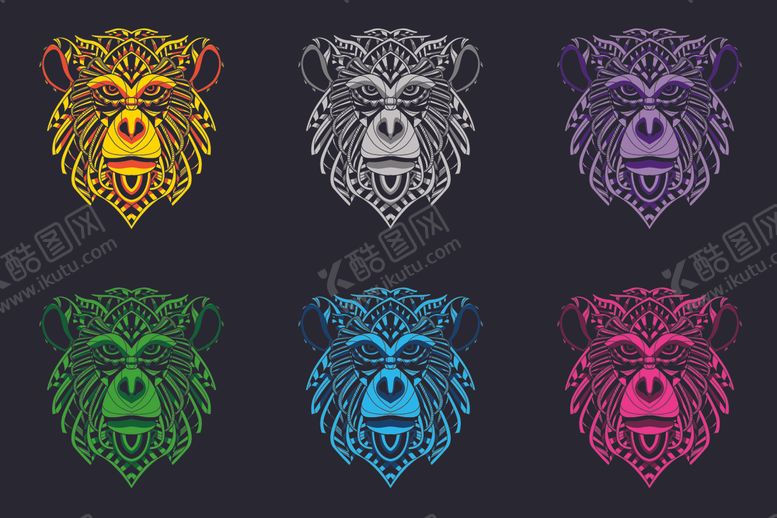 编号：92910810092159032518【酷图网】源文件下载-动物头像