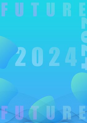 2024蓝色渐变海报