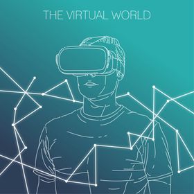 创意VR虚拟现实主题插画