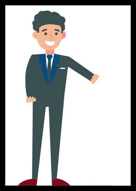 手绘商务人物士办公办公