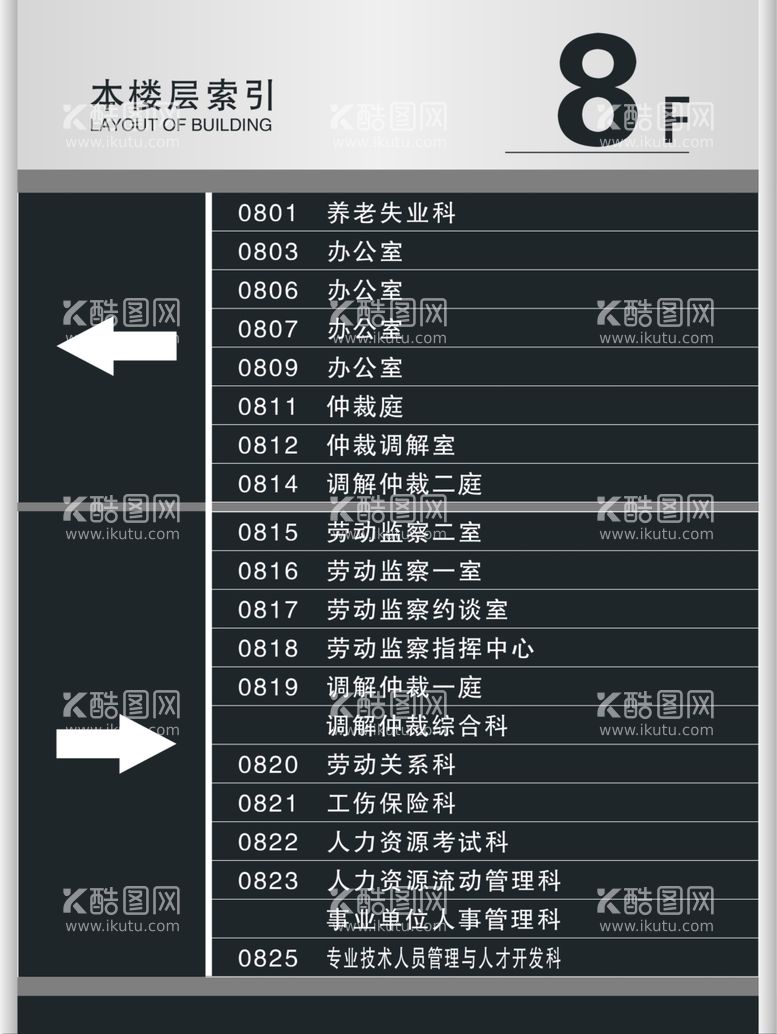 编号：66693812100051179232【酷图网】源文件下载-全分层直接制作稿楼层索引牌