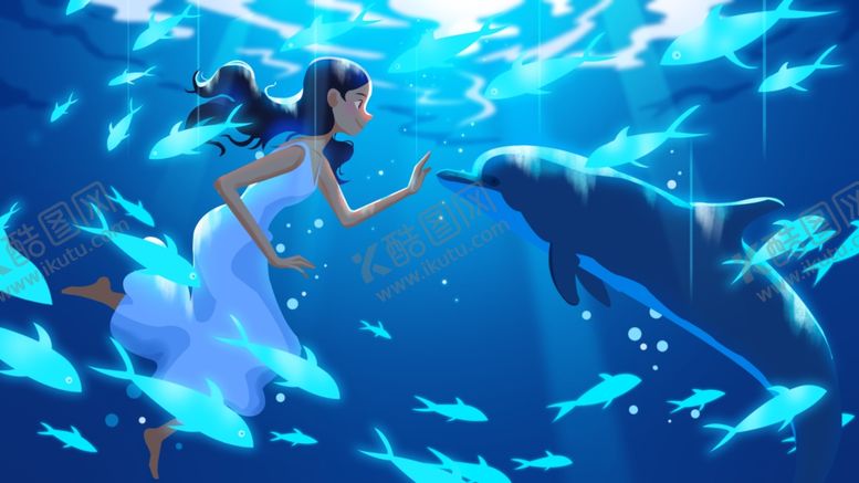 编号：89233705131110476051【酷图网】源文件下载-海豚插画
