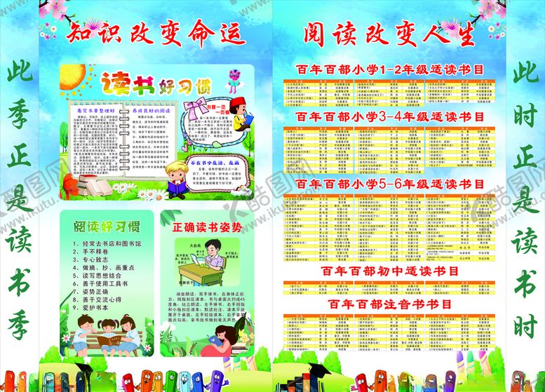 编号：31287410300819032860【酷图网】源文件下载-学校读书展板