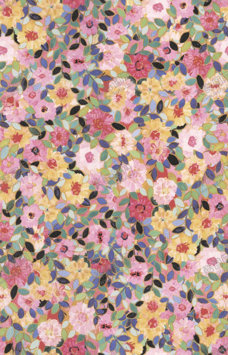编号：36799304041605368100【酷图网】源文件下载-碎花数码印花菊花多色