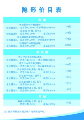 隐形价目表