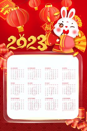 2023新年兔挂历日历