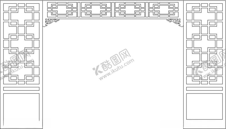 编号：56107810030705129978【酷图网】源文件下载-镂空雕刻背景墙雕花隔断