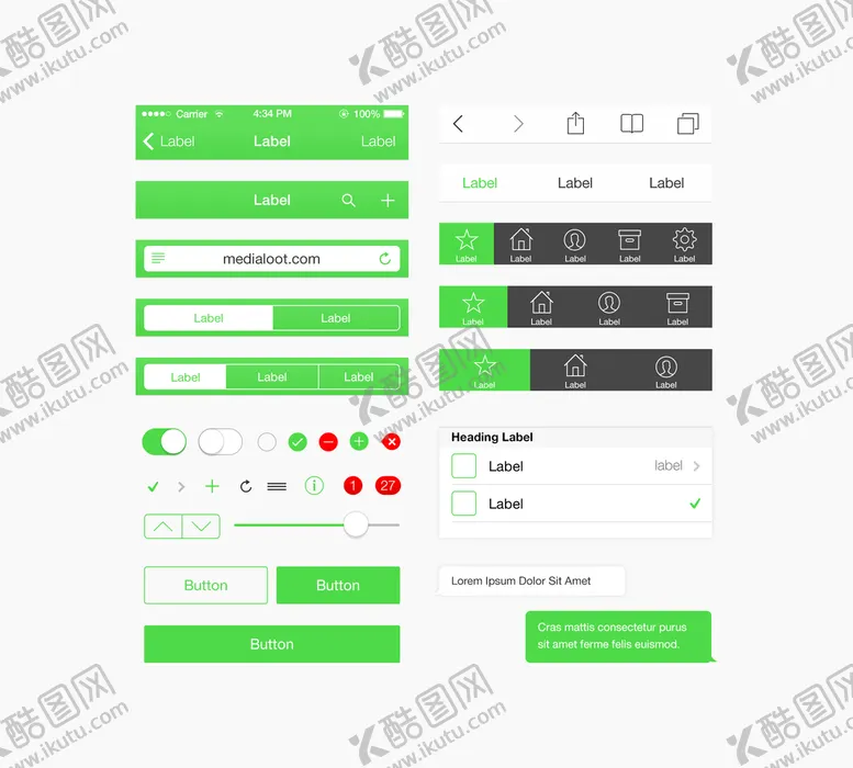 编号：88369411011355392807【酷图网】源文件下载-ios手机按钮