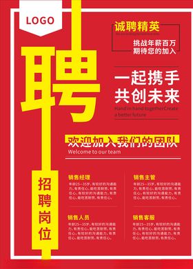 招聘海报传单高薪创意模板