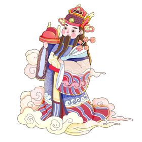 新年财神拜年PNG素材